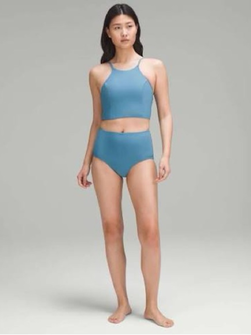Lululemon Ribbed High-Neck Longline Swim Top
